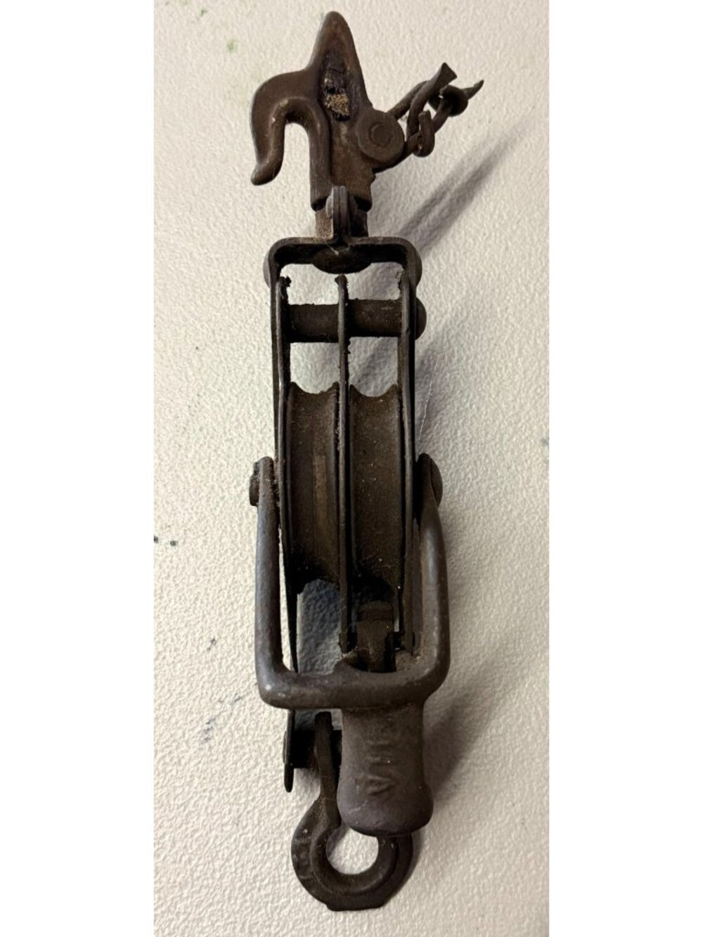 Vintage Antique Industrial Pulley 2 Wheel See Pics